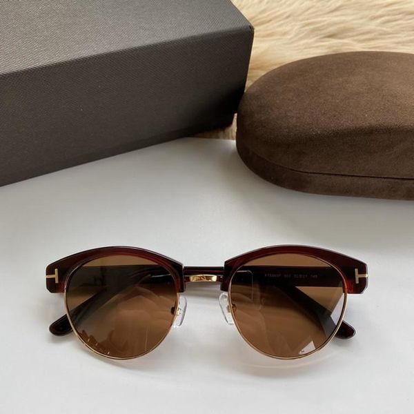 

2020 fashion ft5963 eyebrow round polarized sunglasses quality plank+metal for prescripiton glasses fullset packing the high quality