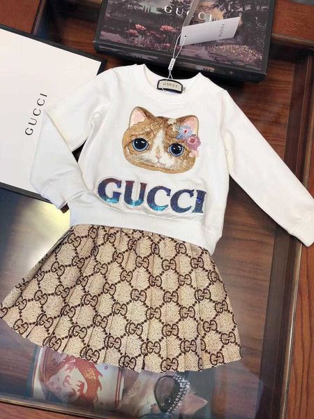 

2019 new children's long sleeve two-piece suit190806#05, White