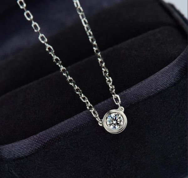 

diamond necklace 925 silver plated 18k gold tail female sparkling gift eight hearts eight arrows high carbon diamond