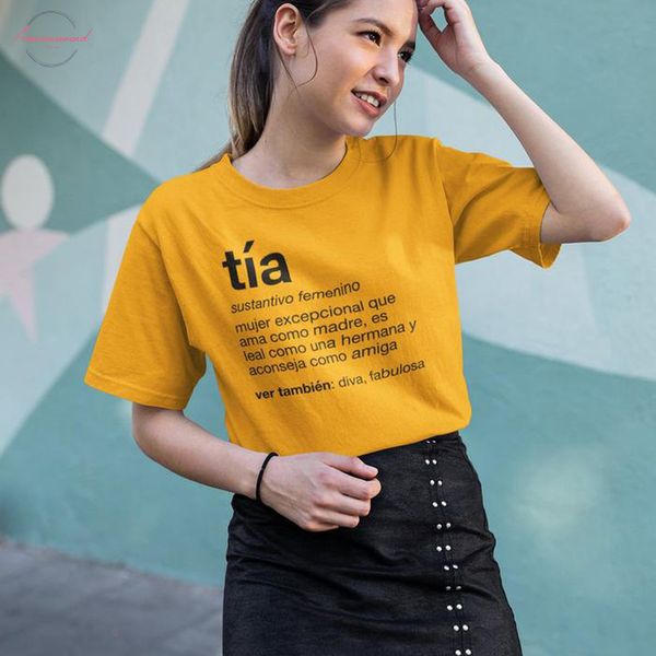 

tia definition tshirt women funny spanish titi auntie t shirt pregnancy female casual o neck harajuku tumblr, White