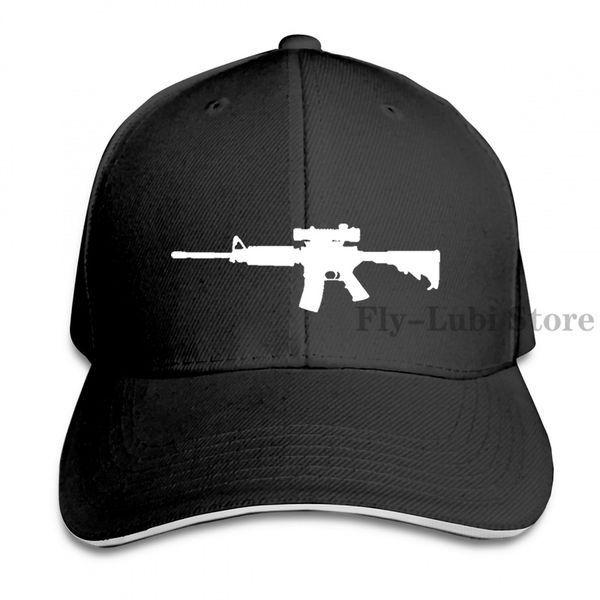 

gun s ar 15 rifle guns baseball cap men women trucker hats fashion adjustable cap, Black;white