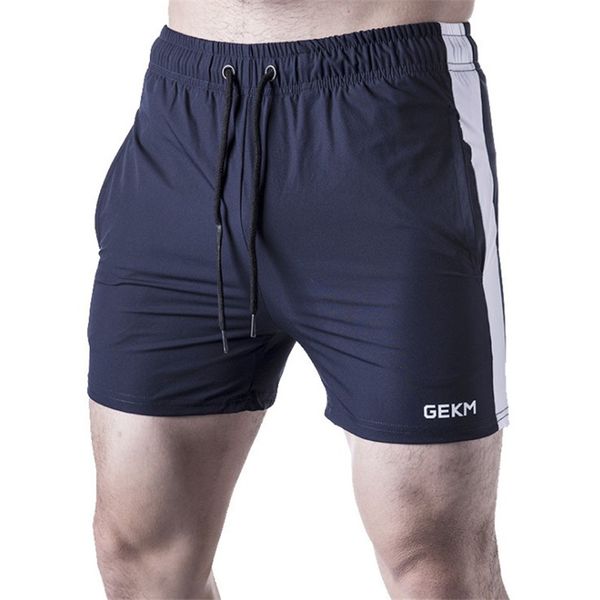 

2019 new summer men's shorts gym fitness bodybuilding leisure jogging exercise brand sports shorts sports quick-drying, White;black