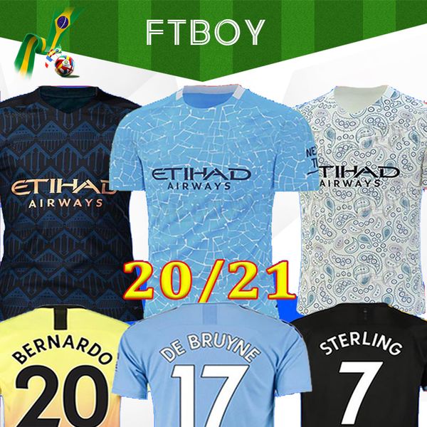

2020 soccer jersey city 20 21 mahrez g. jesus de bruyne kun aguero football shirt mendy man uniforms manchester maillot men kids kit