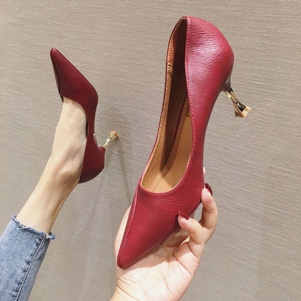 

patent leather pumps ladies pointed toe european princess shoes zapatos mujer female fashion heel casual party pumps k16-22, Black