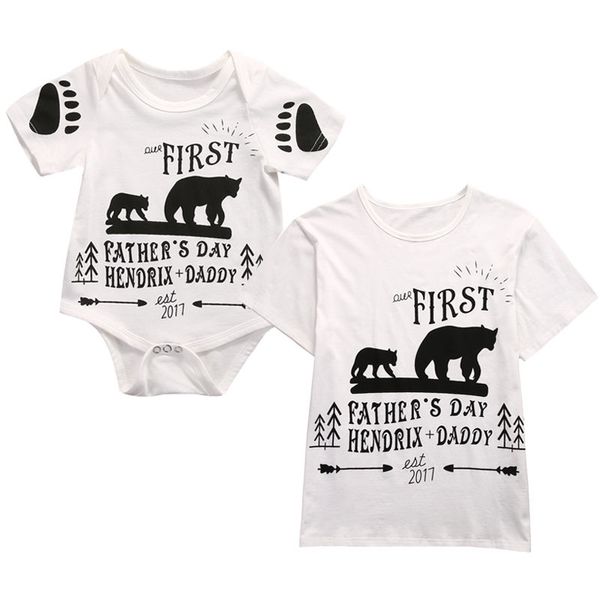 

new arrivals baby boy girl romper jumpsuit father and baby family matching men t-shirt, Blue