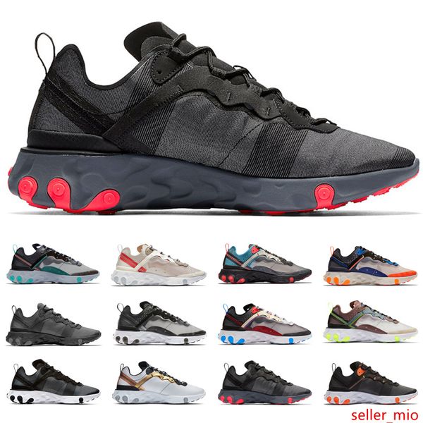 

react element 55 87 running shoes for men women white black blue desert sand mens designer breathable sports sneakers size 36-45