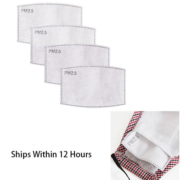 

50pcs/lot 5 layers pm2.5 activated carbon protective filter media insert for mouth anti dust mask