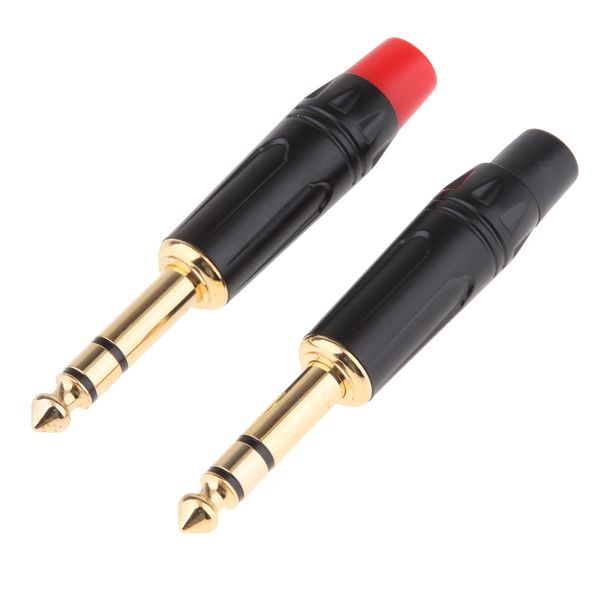 

2x 6.5mm 1/4\" 3pole audio male solder plug