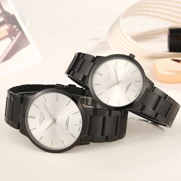 

lorinser men's watches women's watches full stainless steel 7mm ultra-thin lovers swiss quartz watch waterproof, Slivery;brown