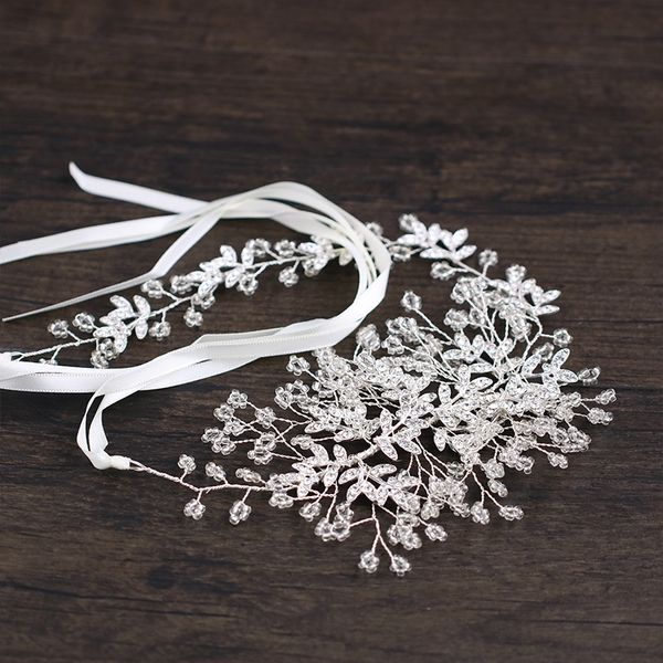 

shinny rhinestone bridal wedding head piece bride headwear headband hair band handmade women party jewelry accessories, Golden;white