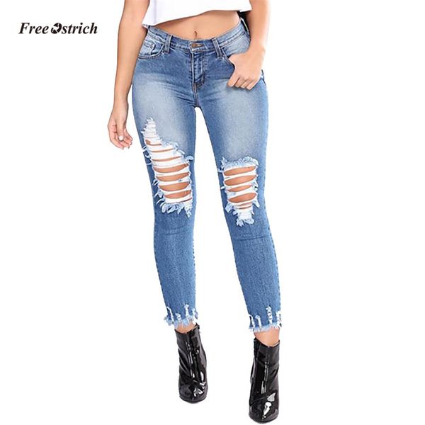 

ostrich clothes women jeans fashion women's stretch jeans women's low waist stretch slim pencil pants feminino, Blue