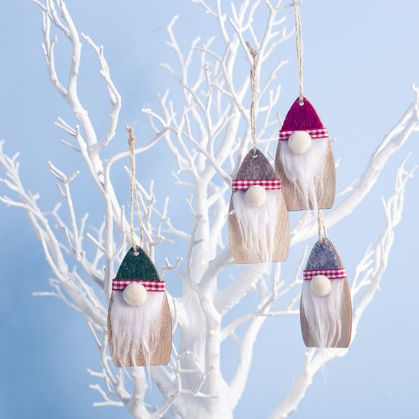 

wooden felt santa claus christmas pendant xmas tree hanging decorative ornaments