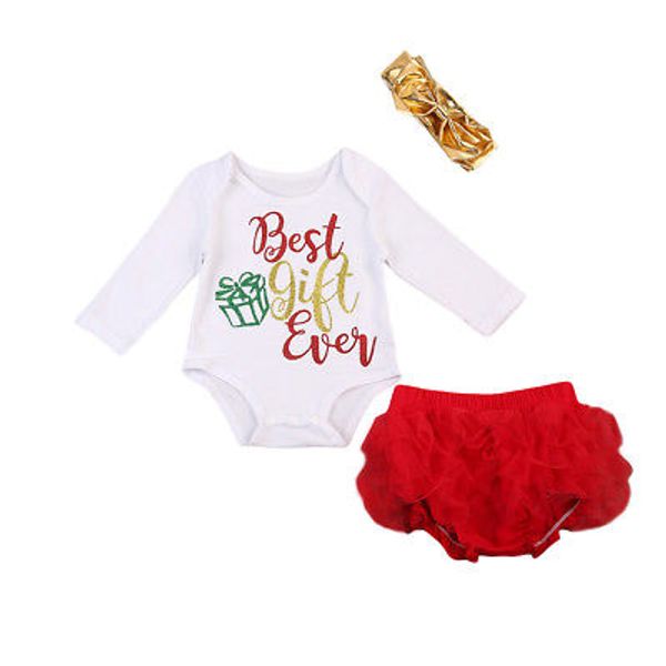 

emmababy горячие новорожденных девочек топы боди one-pieces младенческой пачки брюки оголовье 3 шт. наборы рождественские наряды одежда 0-24, Blue