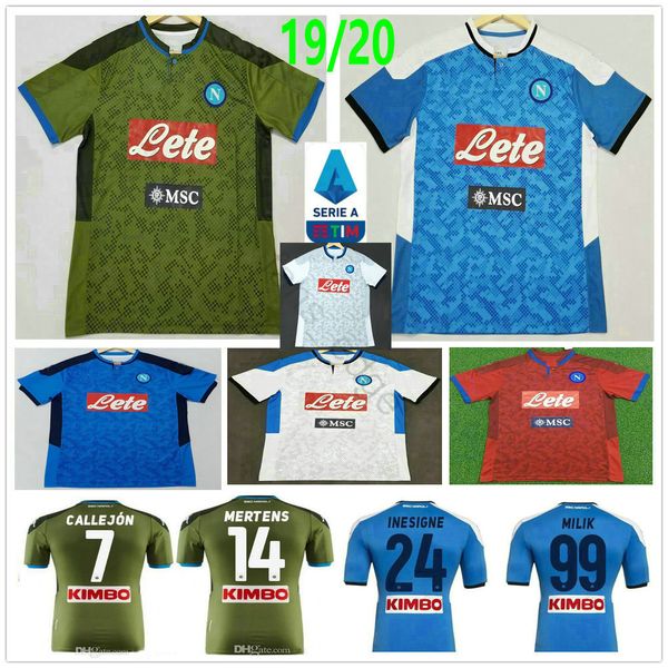 

19 20 napoli soccer jersey naples football shirt 2019 2020 koulibaly camiseta de fÃºtbol insigne milik maillot de foot allan mertens callejon, Black;yellow