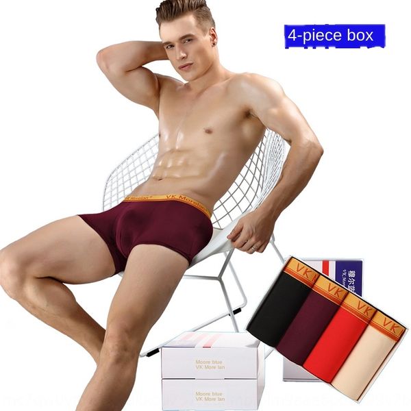 

moore blue men's boxer boxer underwear men's milk silk youth head milk silk underwear underpants underpants modal cotton, Black;white