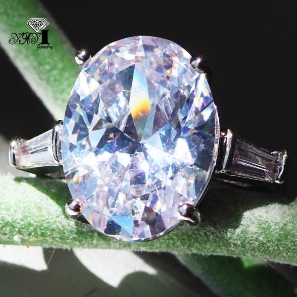 

yayi jewelry fashion princess cut huge 14 ct white zircon silver color engagement rings wedding lover rings party 1378, Slivery;golden