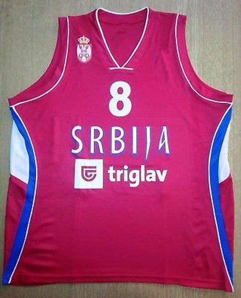 

#8 bjelica #6 teodosic camiseta canotta serbia eurobasket 2017 basketball jersey sewn stitched custom number name jerseys xs-6xl vest jersey, Black;blue