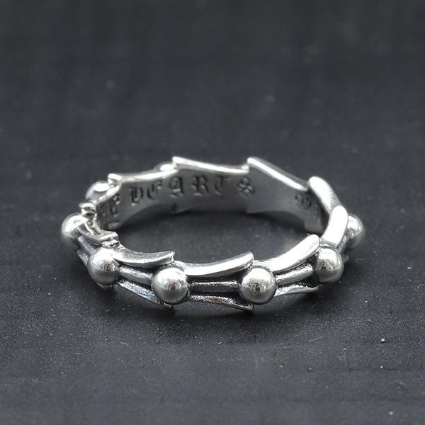 

925 sterling silver rings trend personality jewelry punk style lovers gift hip hop simple cross water ripple luxury designer jewelry women