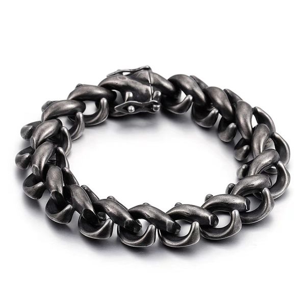 

black personality chain men's titanium steel personality bracelet street hip hop bracelet hip hop rock accessories jewelry
