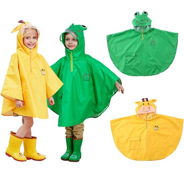 

cute children raincoat boys girls cloak poncho rainwear 3d cartoon light breathable kids rainsuit, Blue;gray