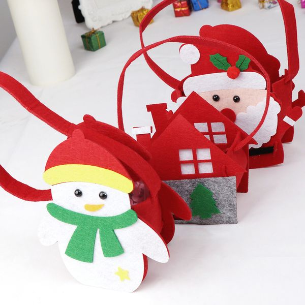 

christmas decorations 3styles red colorful tree santa claus snowman pattern candy bag handbag home party decoration gift