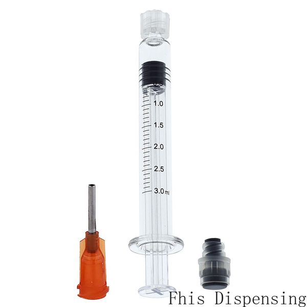 Neue Luer-Lock-Spritze mit 15G-Spitzenkopf, 3 ml (grauer Kolben), Injektor für dicke CO2-Ölkartuschen, Tank, transparente Farbe, Zigarettenzerstäuber