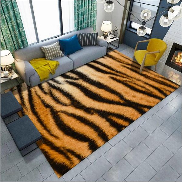 Free Ship Animal Fur Pattern Leopard Print Living Room Carpet Skid