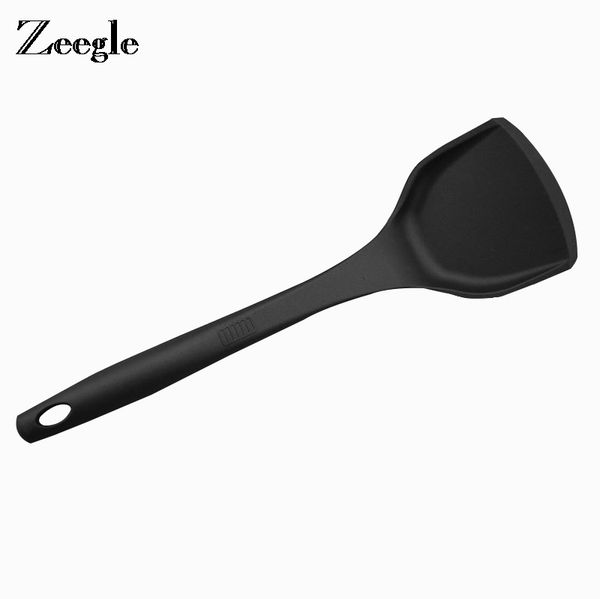 

zeegle long handle cooking shovel non-stick frying egg steak fish turner silicone cooking utensils turners kitchen accessories other dinnerw