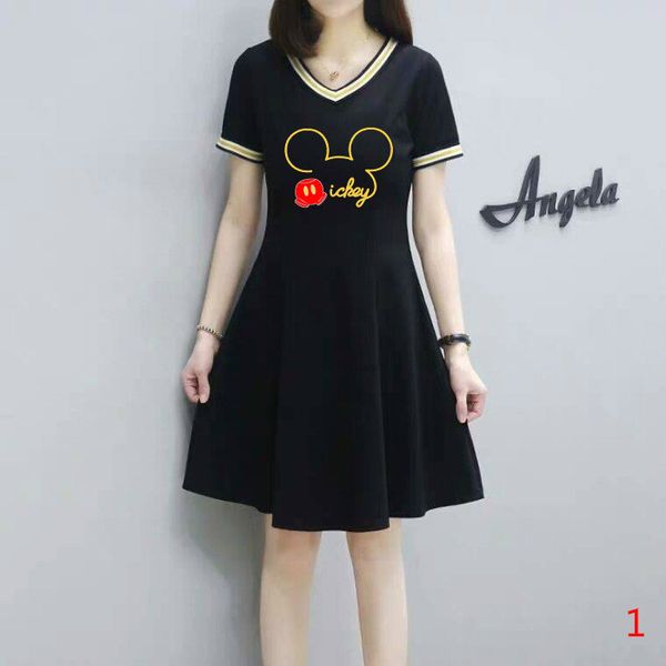 

20s women dress summer printed short sleeves lady dresses v-neck fashion style slim for women casual dresses, Black;gray