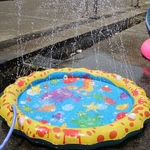

swimming pool baby wading kiddie squirt fun pool outdoor squirt&splash water spray mat for lawn beach play game sprinkler seat