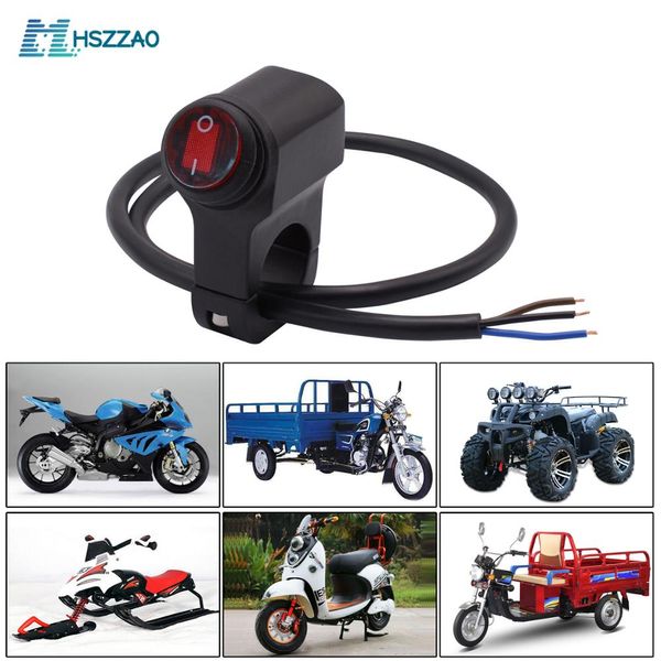 

led 10a aluminum alloy self-resetting button switch, horn / flameout / start ignition switch for motorcycle, electric car,atv