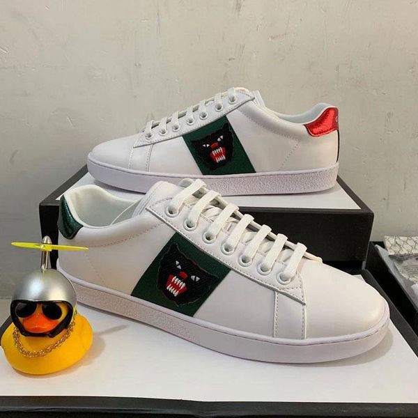 

stripe new designer shoes white bees ace embroidered mens & women genuine leather designer sneaker red bottom casual shoes lll