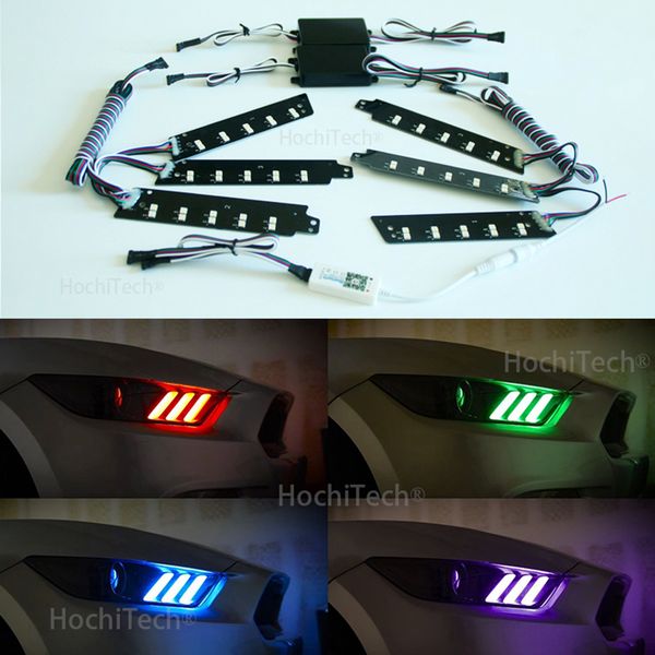 

for mustang 2020-2020 angel eye halo rings latest headlight multi-color rgbw led angel eyes halo ring eye wireless control