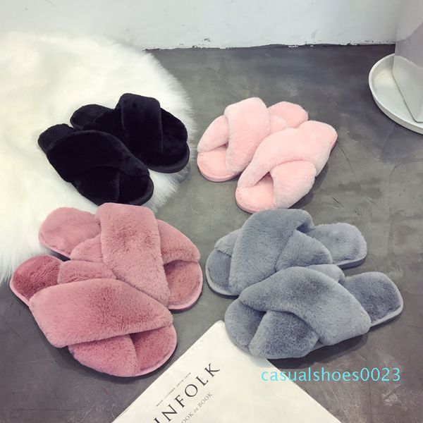 

fashion shoes indoor home soft plush slippers cotton drag floor plush slippers female slip-resistant cotton c23, Black