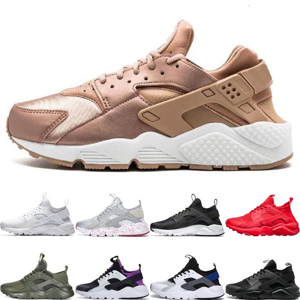 

fashion huarache 4.0 1.0 running shoes men women tripe black white red athletic sport sneakers trainer size 36-45