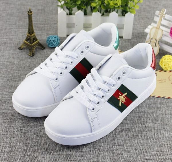 

fashion ace embroidery small bee snake tiger head white casual flat walking shoes desiger mens women low cut snekaers loafers run shoe s03, Black