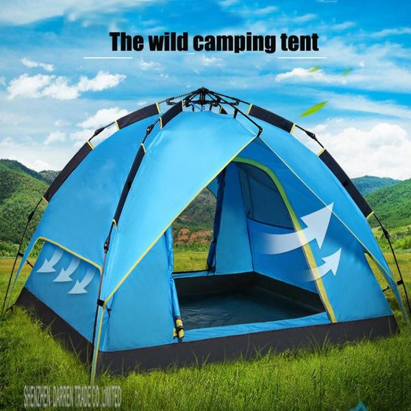 

1pc up fully automatic 3-4 person 4season anti rain fishing beach hiking outdoor wild camping tent