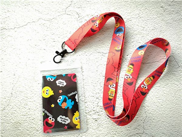 

1pcs anime cute red black pvc named card holder identity badge with lanyard neck strap card bus id holders with key chain, Silver