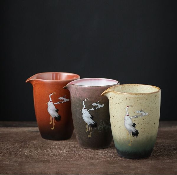 

210ml pottery tea cup cranes fair mug coarse taohuancai variable points cup tea sea kung fu tea tool