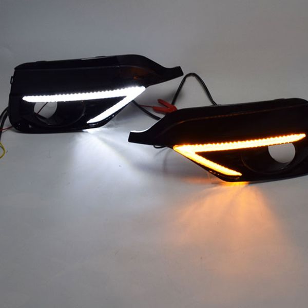 

turn yellow signal relay waterproof car drl 12v led daytime running light fog lamp for fit jazz sport 2018 2019