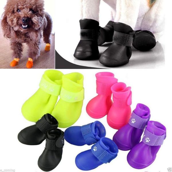 

2020 fashion cute pet water proof rain shoes boots socks anti-slip rubber boot for small big dog shoes