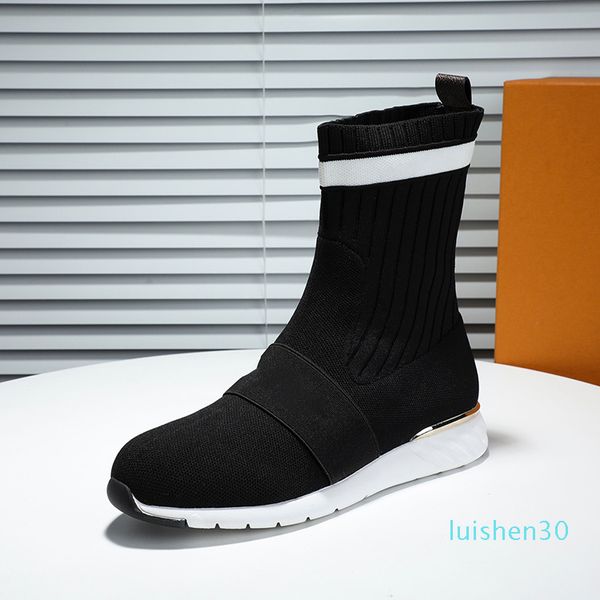 

new autumn and winter elastic wool women knitted slim legs martin alphabet short cylinder flat bottom socks l30, Black