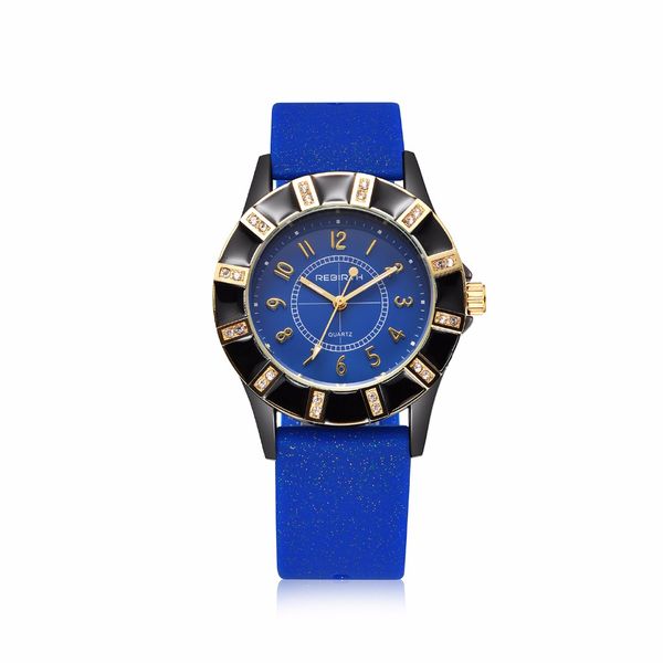 

rebirth ladies watch fashion quartz clock luxury casual women's watches silicone strap, Slivery;brown