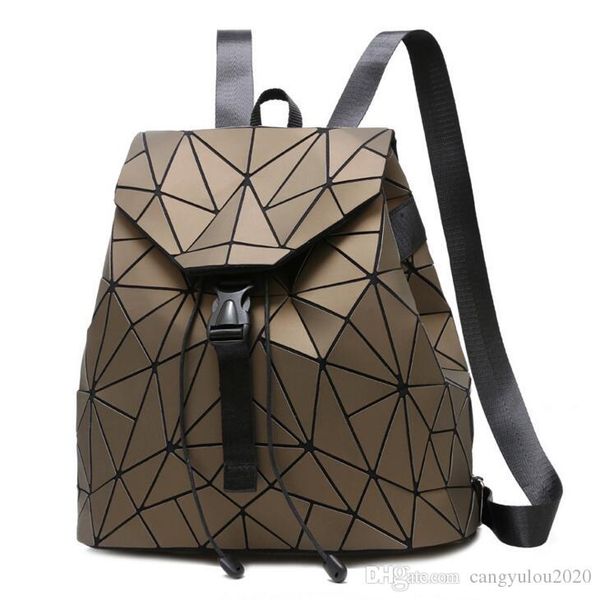 

2019 new fashion casual women travel backpack pu diamond lattice handbag men outdoor backpack gold male bucket bag knapsack