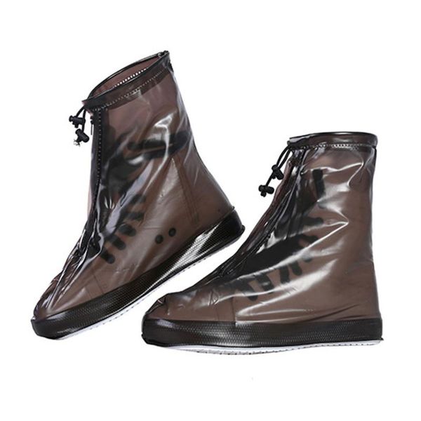 

women man integral mould waterproof reusable high rain shoe cover rain boot anti-skid dustproof shoes covers #t1g, White;pink