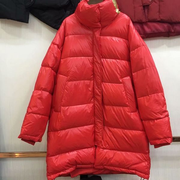 

2020 winter jacket women 90% white duck down jacket female thick warm women winter jacket long down coat breasted loose parkas, Black