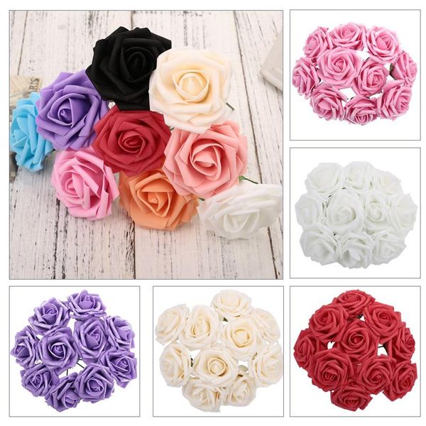 

beautifuly pe fake rose pe foam flower bedroom valentine's day wedding venue decoration lightweight multicolor family party