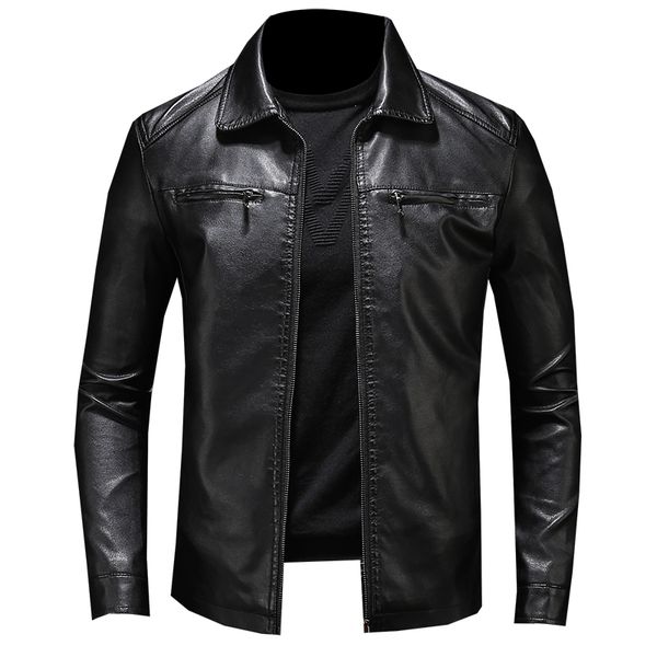 

2019 men's leather jackets men's motorcycle jacket casual jacket, Black;brown