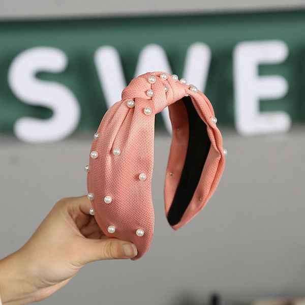 

korean headband pearl hoofdband parel pink bow hairband alice band cerchietto aliceband headdress hair supplies sygwx, Black;brown