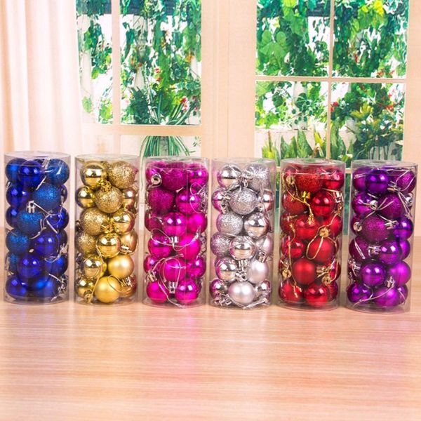 

24pcs 3cm plastic christmas tree balls baubles home party hanging ornaments